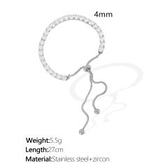Fashion ins style zircon bracelet stainless steel tennis bracelet