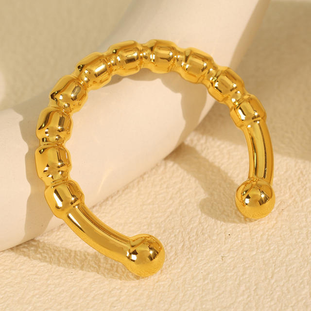 Chunky 18KG stainless steel cuff bangle collection