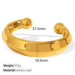 Chunky 18KG stainless steel cuff bangle collection