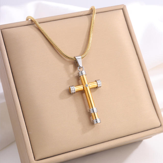 Classic titanium steel cross pendant necklace mix color cross pendant necklace collection