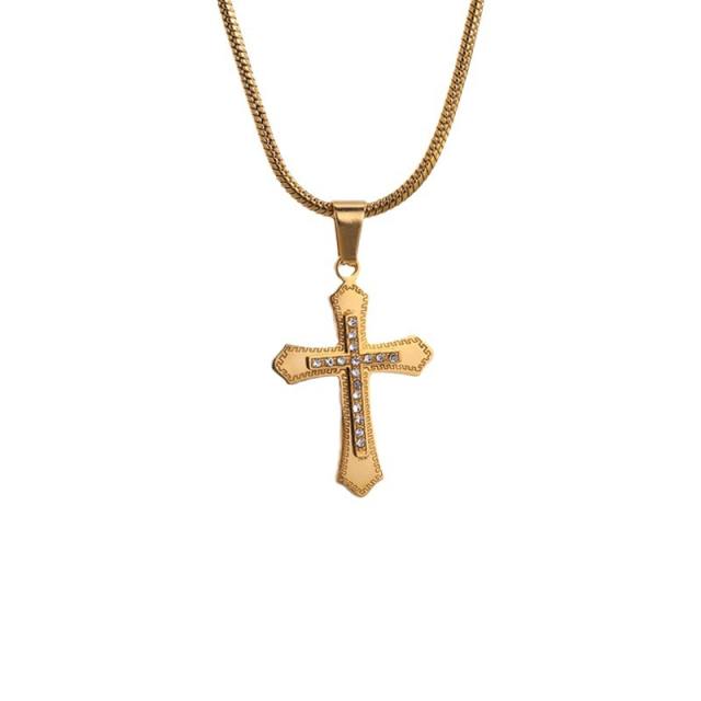 Classic titanium steel cross pendant necklace mix color cross pendant necklace collection