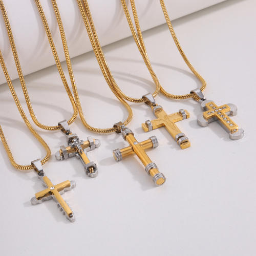 Classic titanium steel cross pendant necklace mix color cross pendant necklace collection