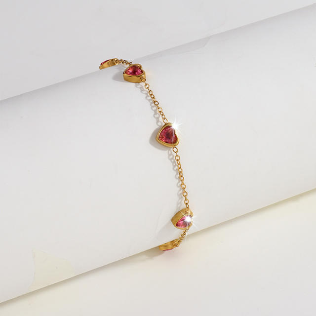 Bracelet for girls high-grade fashion light luxury stainless steel love diamond bracelet