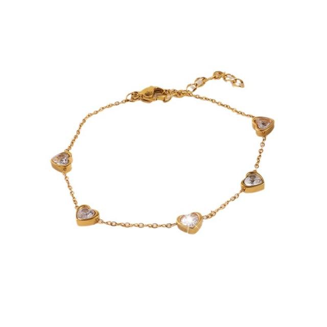 Bracelet for girls high-grade fashion light luxury stainless steel love diamond bracelet