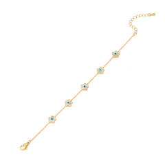 Boho enamel evil Eye Bracelet Star Flower Stainless Steel Bracelet