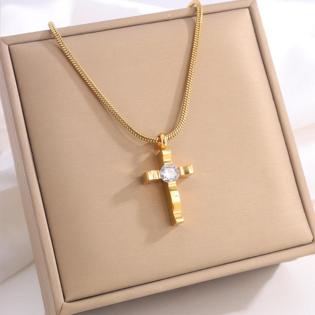 Classic titanium steel cross pendant necklace mix color cross pendant necklace collection