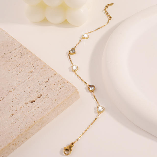 Bracelet for girls high-grade fashion light luxury stainless steel love diamond bracelet