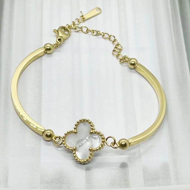 Four-leaf Clover Titanium Steel Bracelet