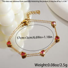 Bracelet for girls high-grade fashion light luxury stainless steel love diamond bracelet