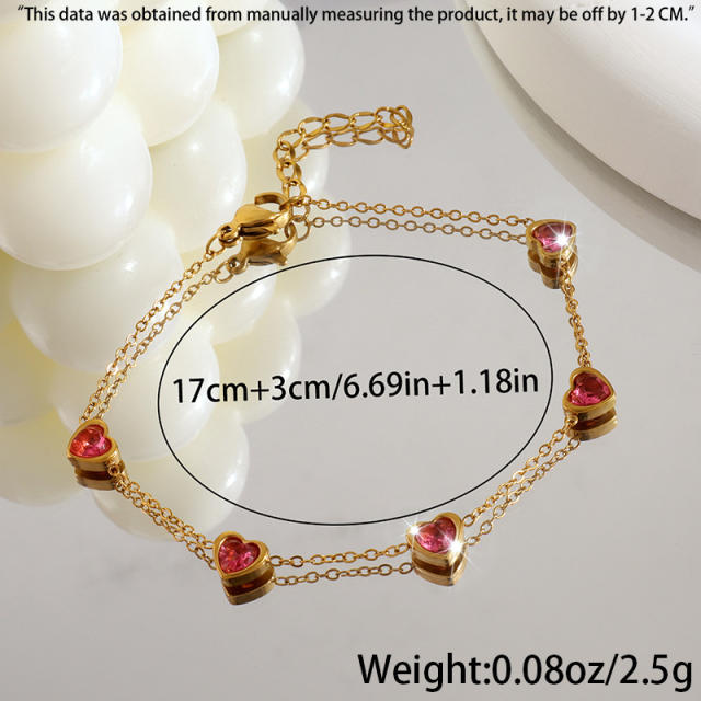 Bracelet for girls high-grade fashion light luxury stainless steel love diamond bracelet