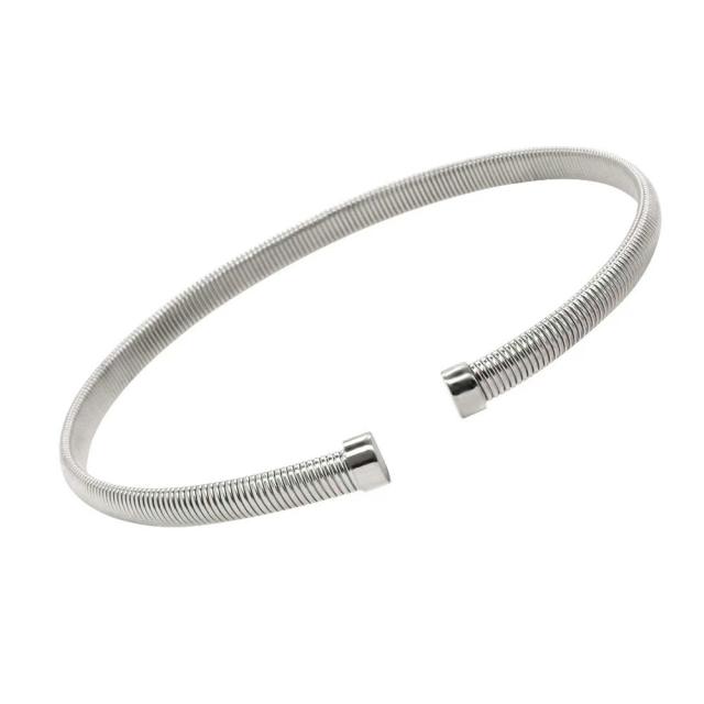 Chunky titanium steel opening bangle earrings stacked Choker jewelry set