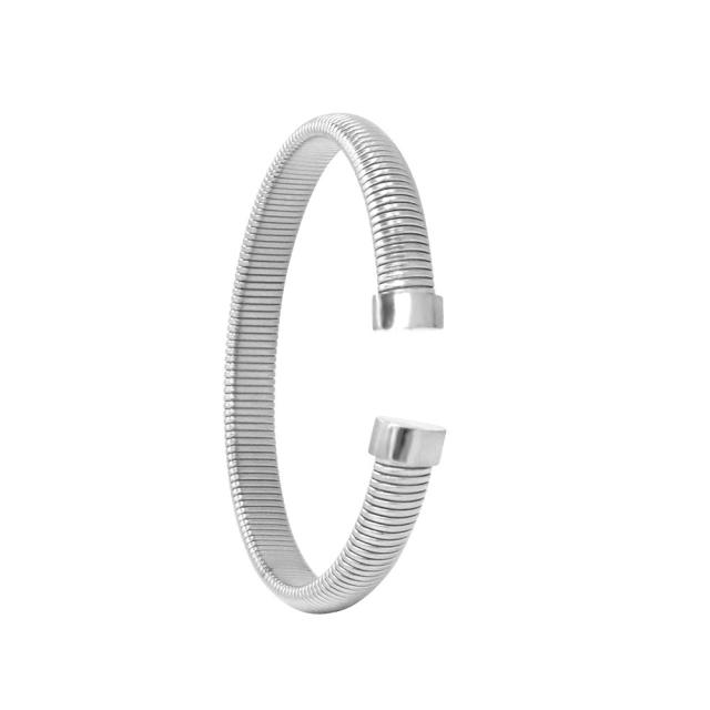 Chunky titanium steel opening bangle earrings stacked Choker jewelry set