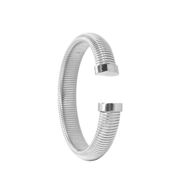 Chunky titanium steel opening bangle earrings stacked Choker jewelry set