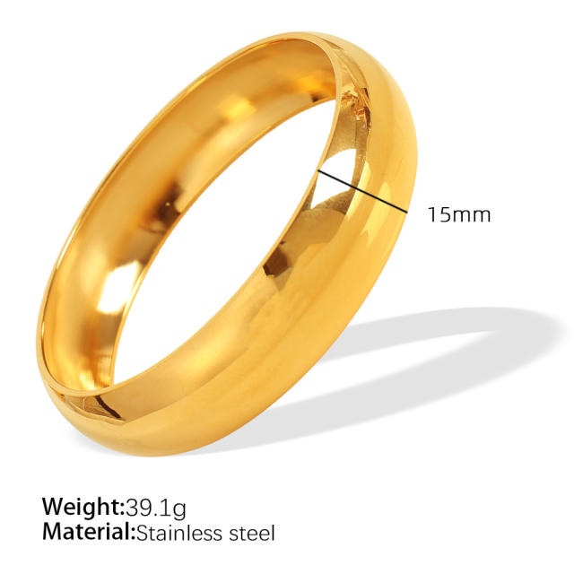 Glossy mirror design titanium steel metal texture couple bracelet large smooth exaggerated design high-end ladies jewelry