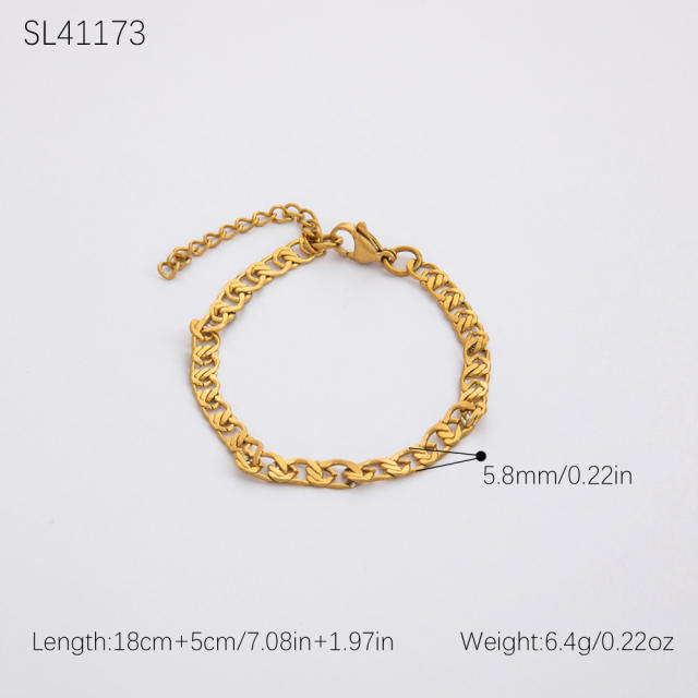 Stainless Steel Zircon evil Eye Bracelet Without Fading 18K Gold Plating High-grade Personality Chain Ornament for Women