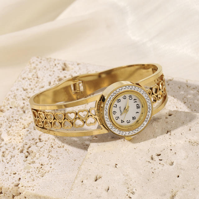 Stainless Steel Bracelet Chain Watch Hollow-out Diamond Temperament Girl's watch