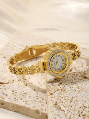 Stainless Steel Bracelet Chain Watch Hollow-out Diamond Temperament Girl's watch