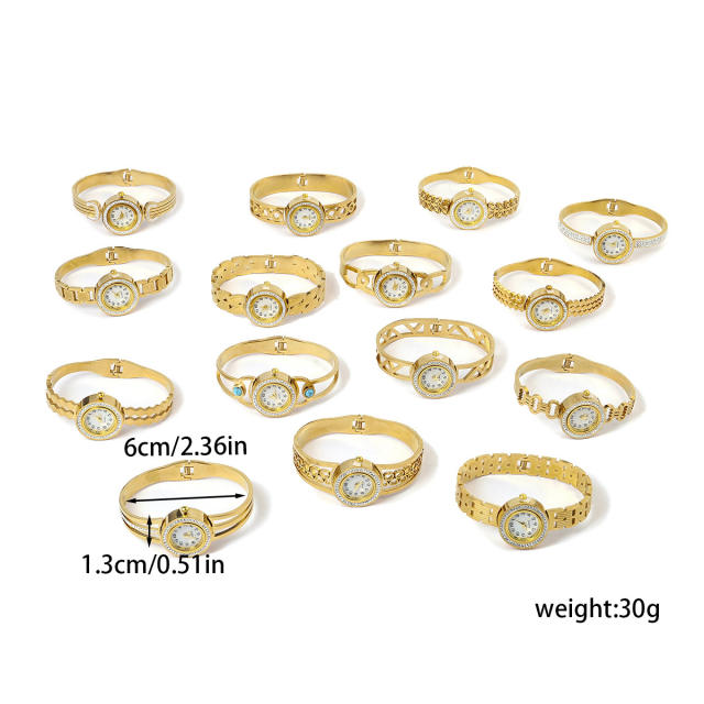 Stainless Steel Bracelet Chain Watch Hollow-out Diamond Temperament Girl's watch