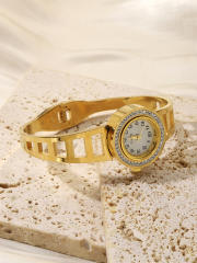 Stainless Steel Bracelet Chain Watch Hollow-out Diamond Temperament Girl's watch