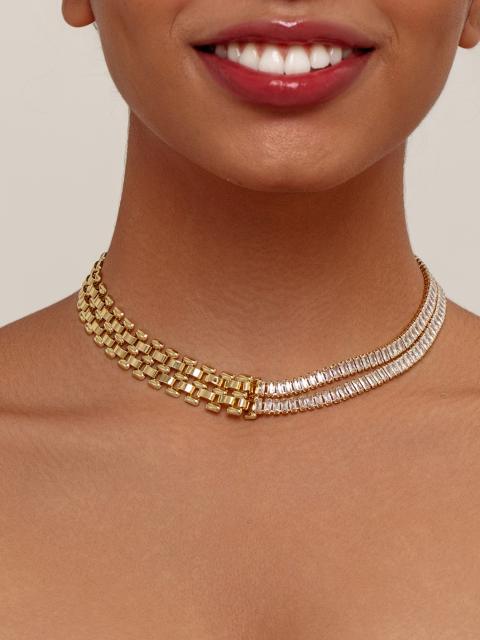 Luxury Diamond Chain Stitching Geometric Collarbone Neck Chain stainless steel necklace choker for women