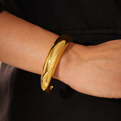 Hot sale chunky stainless steel cuff bangle wide bangle