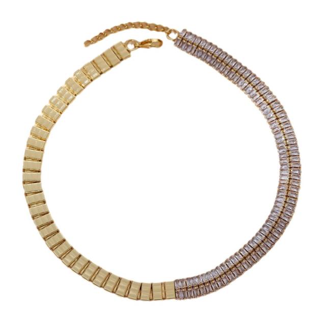 Fashion tennis chain stainless steel 18KG stainless steel choker necklace