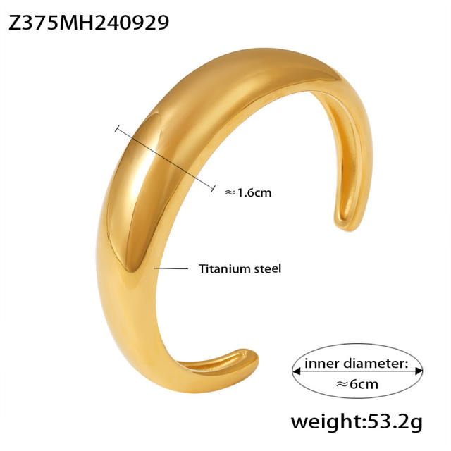 Hot sale chunky stainless steel cuff bangle wide bangle