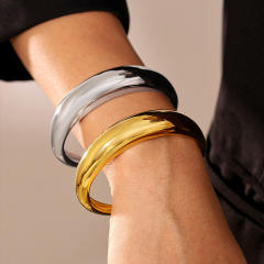 Hot sale chunky stainless steel cuff bangle wide bangle