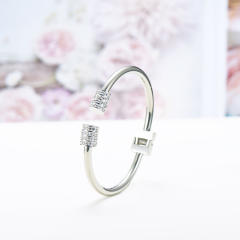 Classic drill cylindrical  stainless steel cuff bangle