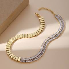 Fashion tennis chain stainless steel 18KG stainless steel choker necklace