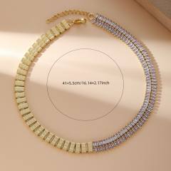 Fashion tennis chain stainless steel 18KG stainless steel choker necklace