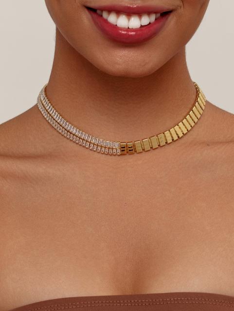 Fashion tennis chain stainless steel 18KG stainless steel choker necklace