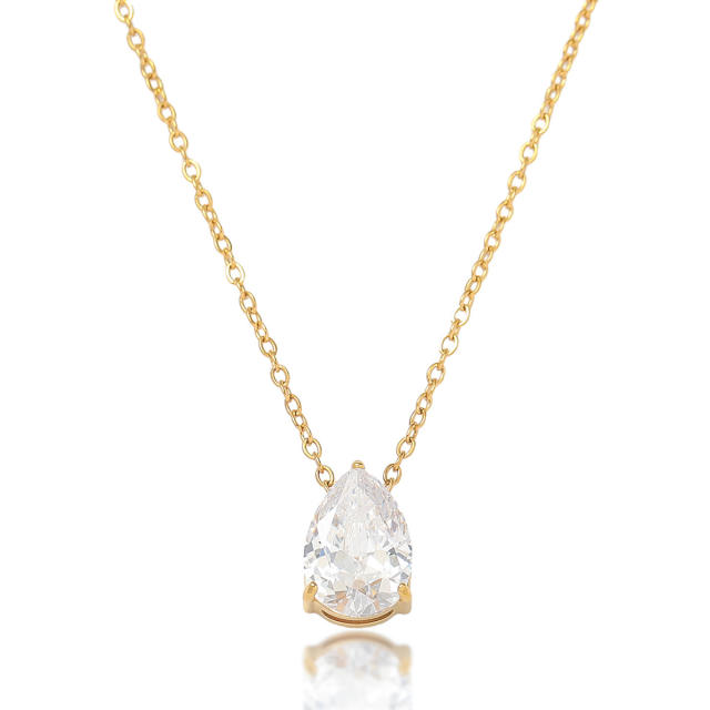 Delicate dainty Water Drops Zircon necklace ear studs bangle set