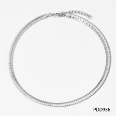Stainless Steel Simple Thick Thin Striped Gone chain necklace choker necklace