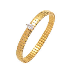 Delicate dainty Water Drops Zircon necklace ear studs bangle set