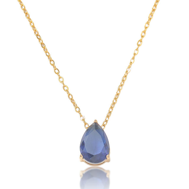 Delicate dainty Water Drops Zircon necklace ear studs bangle set