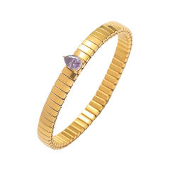 Delicate dainty Water Drops Zircon necklace ear studs bangle set