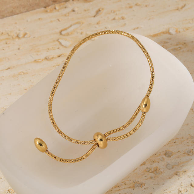 New stainless steel minimalist design adjustable chain bracelet