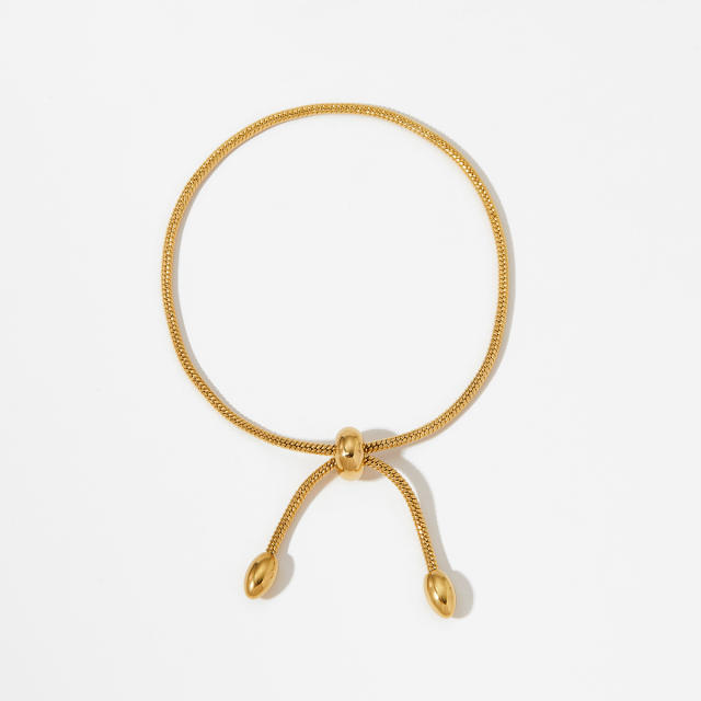 New stainless steel minimalist design adjustable chain bracelet