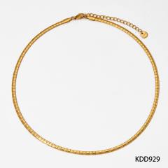 Stainless Steel Simple Thick Thin Striped Gone chain necklace choker necklace