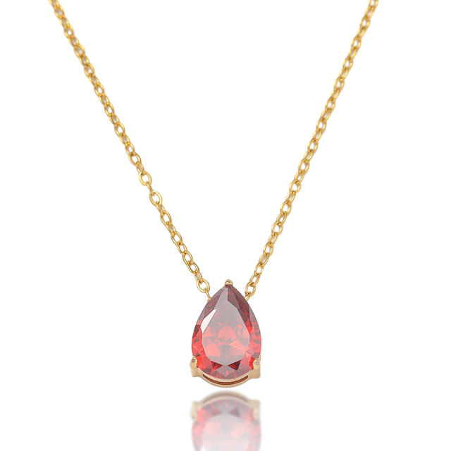 Delicate dainty Water Drops Zircon necklace ear studs bangle set