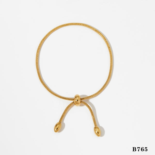 New stainless steel minimalist design adjustable chain bracelet