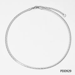 Stainless Steel Simple Thick Thin Striped Gone chain necklace choker necklace