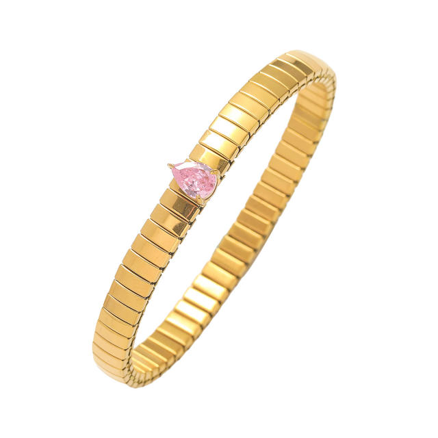 Delicate dainty Water Drops Zircon necklace ear studs bangle set