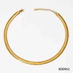 Stainless Steel Simple Thick Thin Striped Gone chain necklace choker necklace