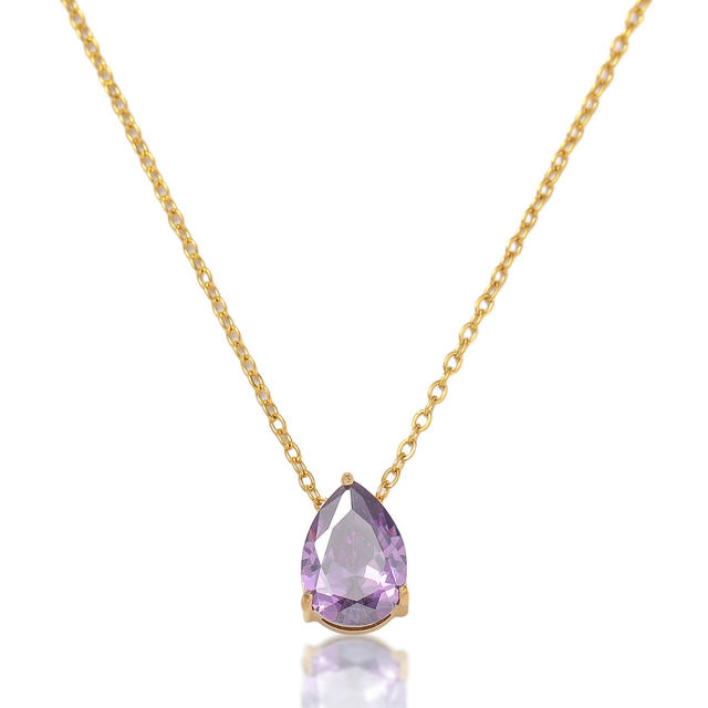 Delicate dainty Water Drops Zircon necklace ear studs bangle set