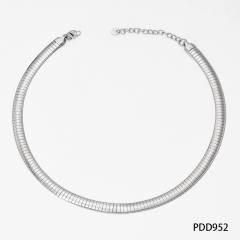 Stainless Steel Simple Thick Thin Striped Gone chain necklace choker necklace