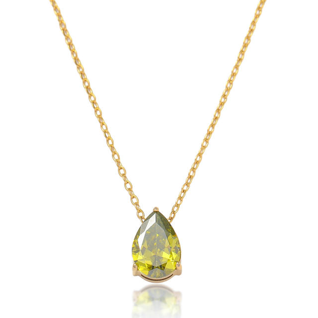 Delicate dainty Water Drops Zircon necklace ear studs bangle set