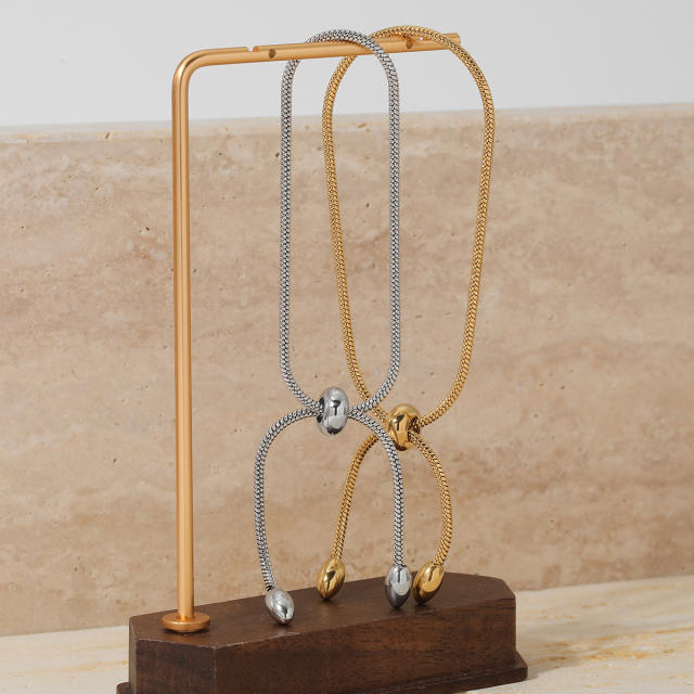 New stainless steel minimalist design adjustable chain bracelet