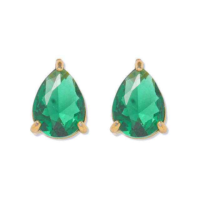 Delicate dainty Water Drops Zircon necklace ear studs bangle set